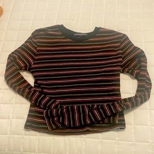 Brandy Melville striped long sleeve top navy